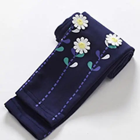 Spring Girls Leggings Cotton Trousers Fille Kids Pants Girls Pants Skinny Print Cartoon Pattern Children Leggings Trousers Good Vibrations