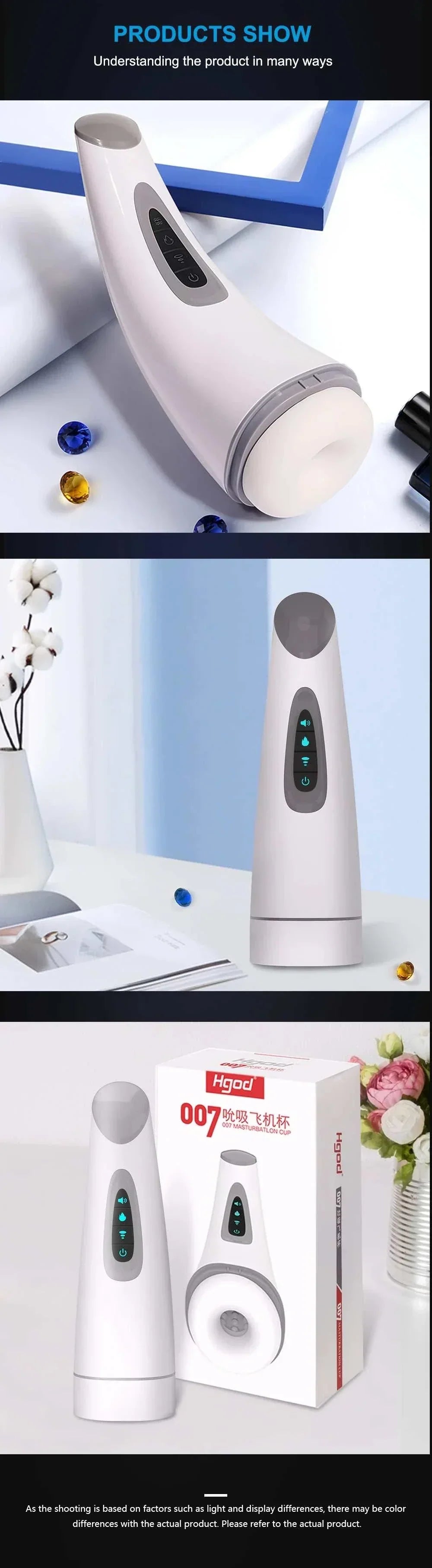 Automatic male masturbator vibrator with suction cup and heating features from XingNuo.