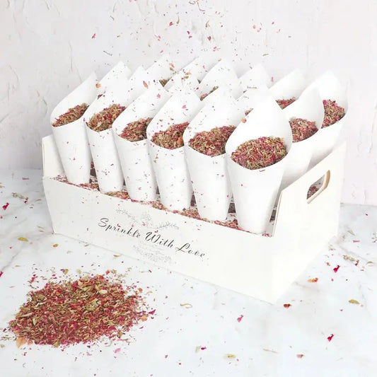 Kraft Paper Wedding Tray Confetti Cone Stand Box Tray Rustic Wedding Decoration Wedding Confetti Cones Wedding Cones Set supply Good Vibrations