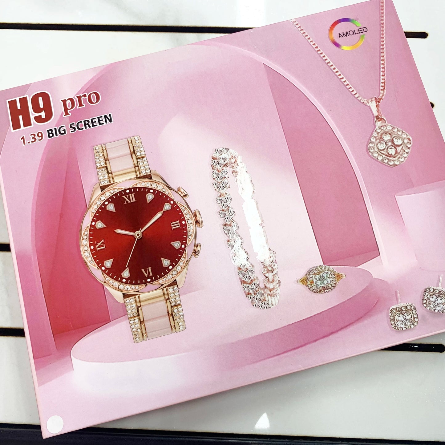 New H9pro Smart Watch 1.39 AMOLED H9 Pro Smart Watch Serie Women Waterproof Wristwatch Female Ladies Smartwatch Fashion Diamond Good Vibrations