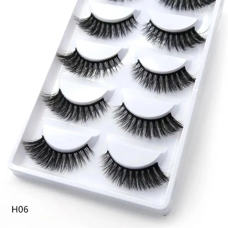 5 Pairs Multipack 3D Soft Mink Hair False Eyelashes Handmade Wispy Fluffy Long Lashes Natural Eye Makeup Tools Faux H13 E08 E01 Good Vibrations