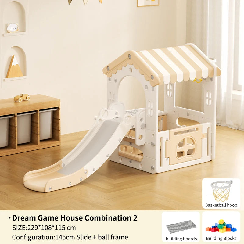 Feelbaby Indoor Playground Equipment White Plastic Toy Set Swings Slide for Kids for Home Garden Shopping Malls Playhouse Good Vibrations