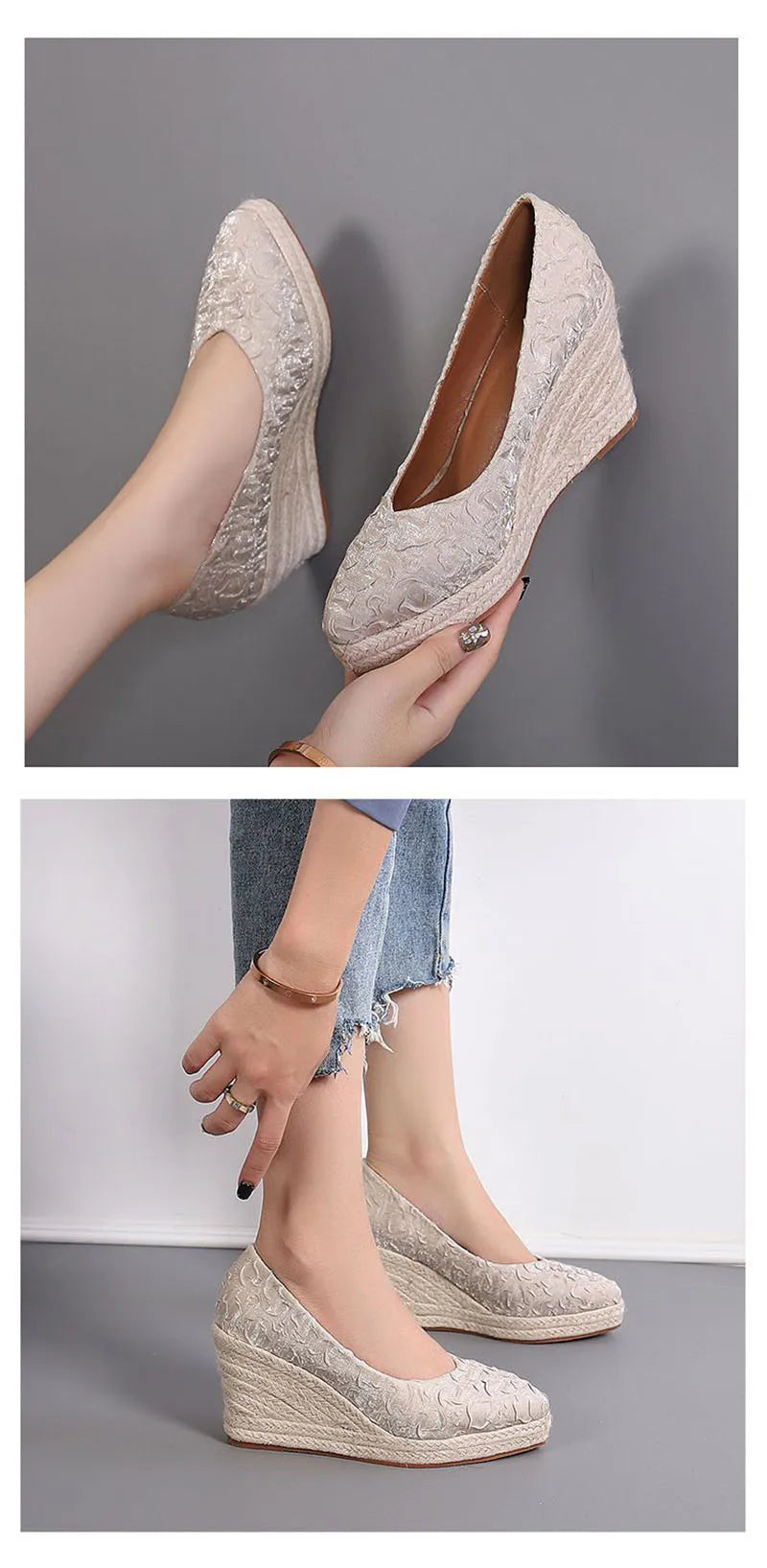 Fashion High Heels Women Wedges Shoes Elegant Ladies Party Shoes Brand Women Pumps Retro Woman Wedge Heel 8cm A3800 Good Vibrations