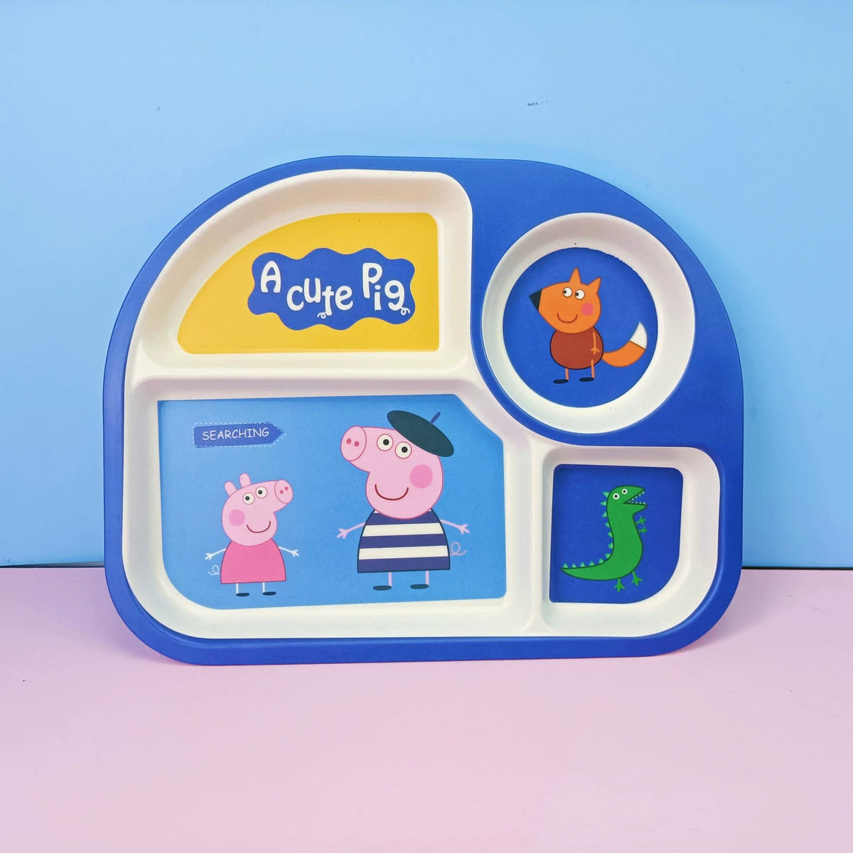 Creative Drop-Proof and Hot-Proof  Bamboo Fiber Baby & Kids Compartment Plate Good Vibrations