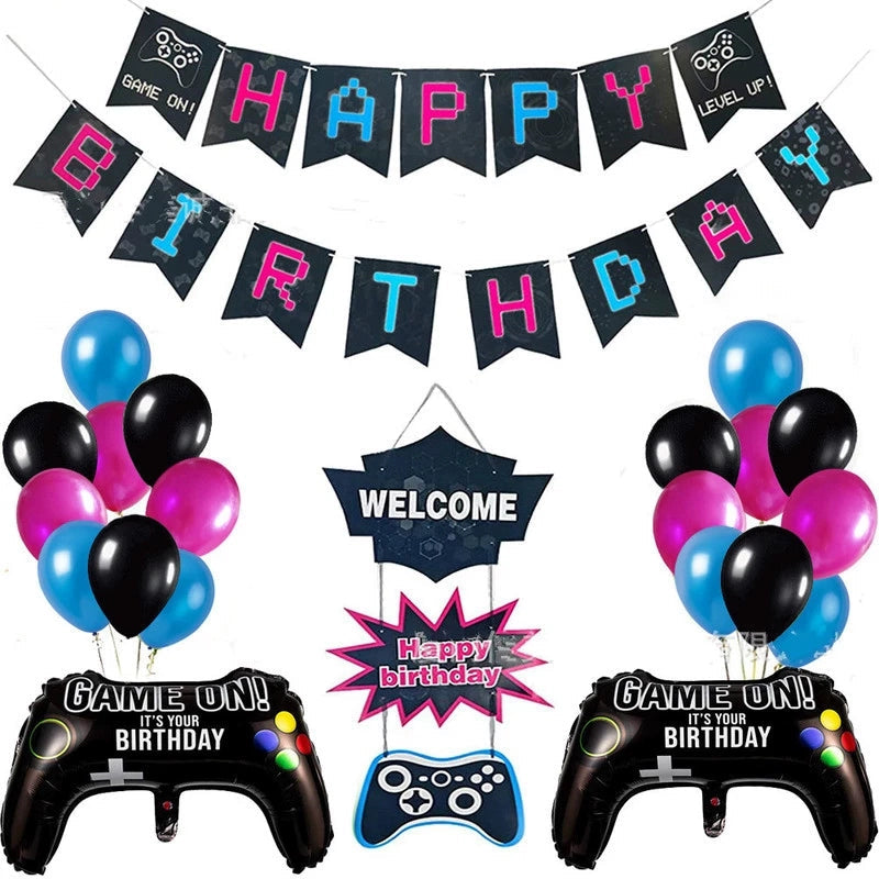 New Arrival My World Doll Building Blocks Theme Boy Birthday Scene Balloon Layout Party Cake Decoration Stickers Good Vibrations