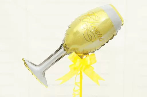 Large Champagne Bottle Wine Glass Aluminum Foil Balloon Mini Bottle Cup Wedding Party Bar Decoration Balloon Good Vibrations