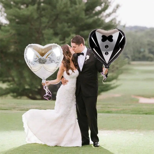 Wedding Decoration Cartoon Bridegroom Bride Aluminum Balloon Confession Confession Wedding Room Layout Valentine's Day Decoration Balloon Good Vibrations