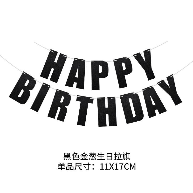 Kids Birthday Party Decoration Dovetail Birthday Pulling Banner Happy Birthday Letter Banner Fishtail Flag Good Vibrations