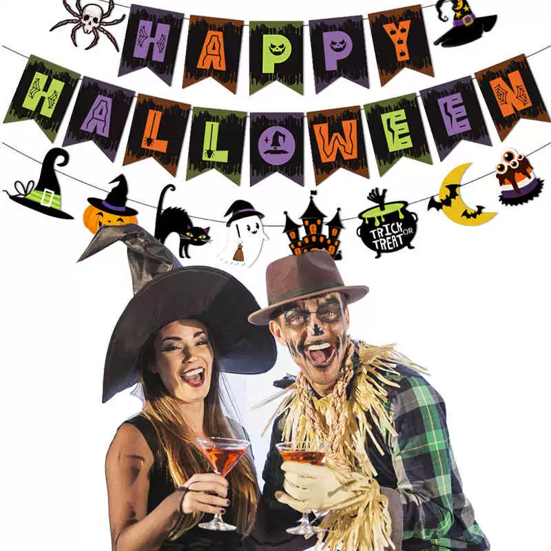 Halloween Headband Spider Web Pumpkin Skull Head Charm Good Vibrations