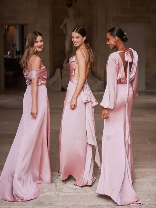 GIF Long Sleeves Daily Niche Style Simple Bridesmaid Dress Good Vibrations