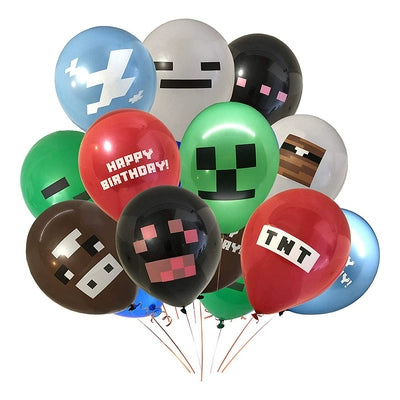 New Arrival My World Doll Building Blocks Theme Boy Birthday Scene Balloon Layout Party Cake Decoration Stickers Good Vibrations