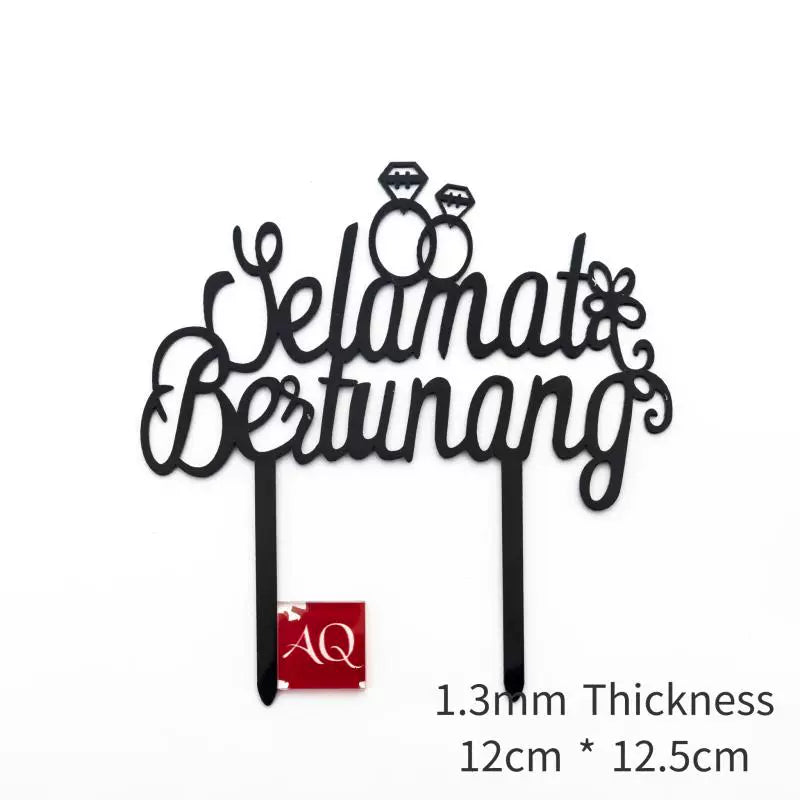 Cross-Border Malay Indonesian Acrylic Cake Insertion Selamat Beitunang Party Cake Decoration Good Vibrations