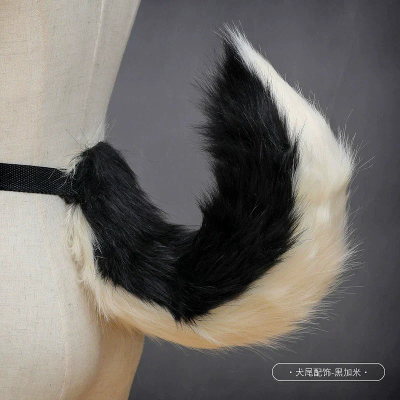 Stuffed Dog Ear Dog Tail Cosplay Accessories Handmade Headband