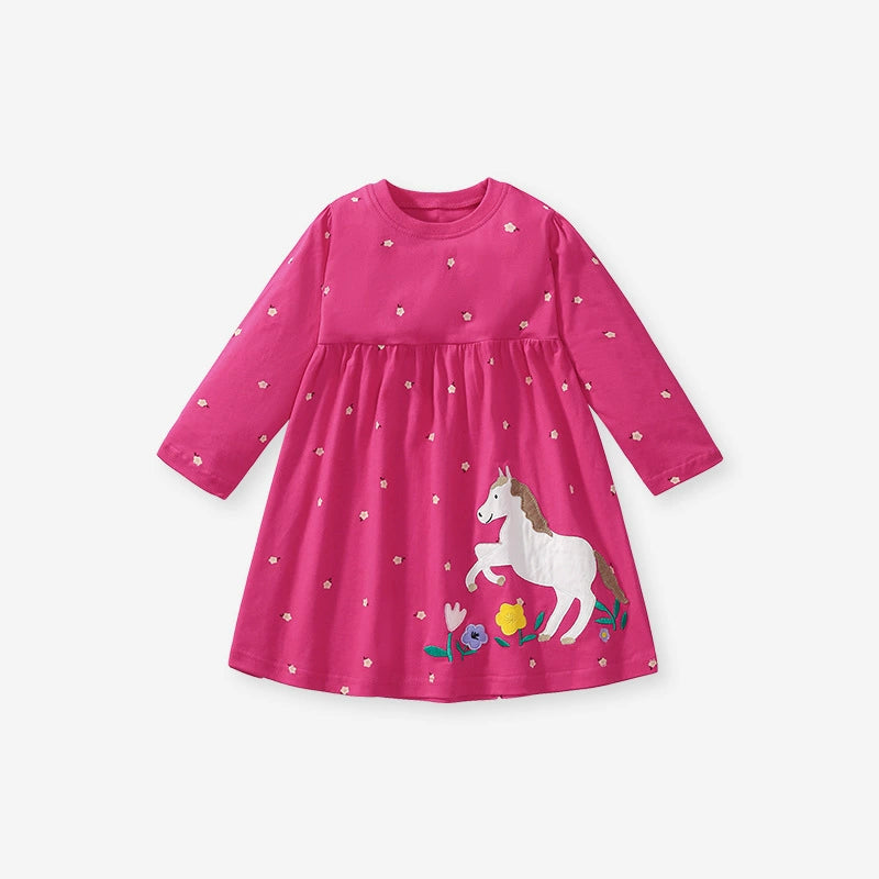 Girl Short Sleeve Pure Cotton T-shirt Purple Fashionable Dress Good Vibrations