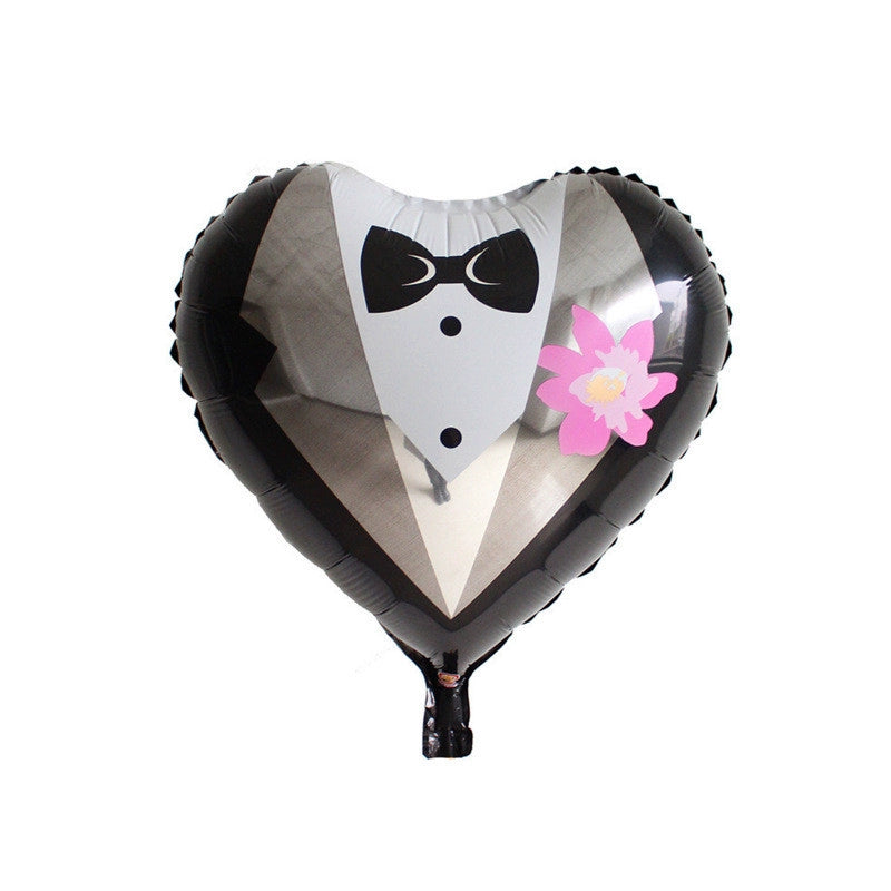 Wedding Decoration Cartoon Bridegroom Bride Aluminum Balloon Confession Confession Wedding Room Layout Valentine's Day Decoration Balloon Good Vibrations