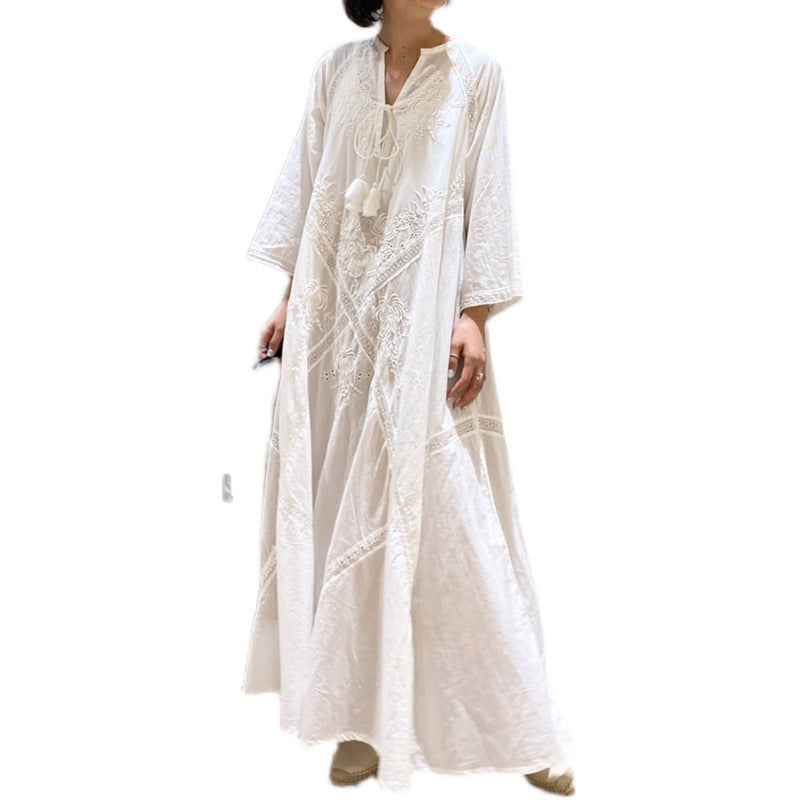 In Stock! Vintage Style A-Line Skirt for Women, 2026 Summer New Japanese Style Ladylike Loose Lace-Up Dress for Women Good Vibrations