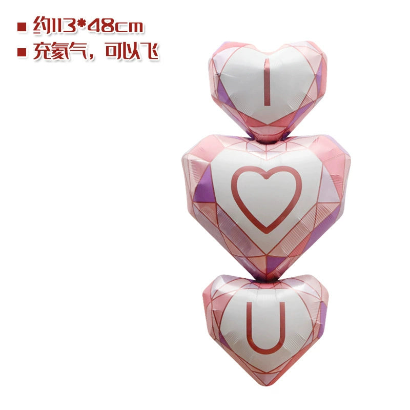 Wedding Decoration Cartoon Bridegroom Bride Aluminum Balloon Confession Confession Wedding Room Layout Valentine's Day Decoration Balloon Good Vibrations