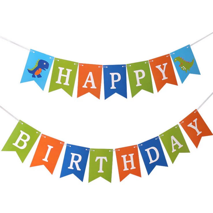 Kids Birthday Party Decoration Dovetail Birthday Pulling Banner Happy Birthday Letter Banner Fishtail Flag Good Vibrations