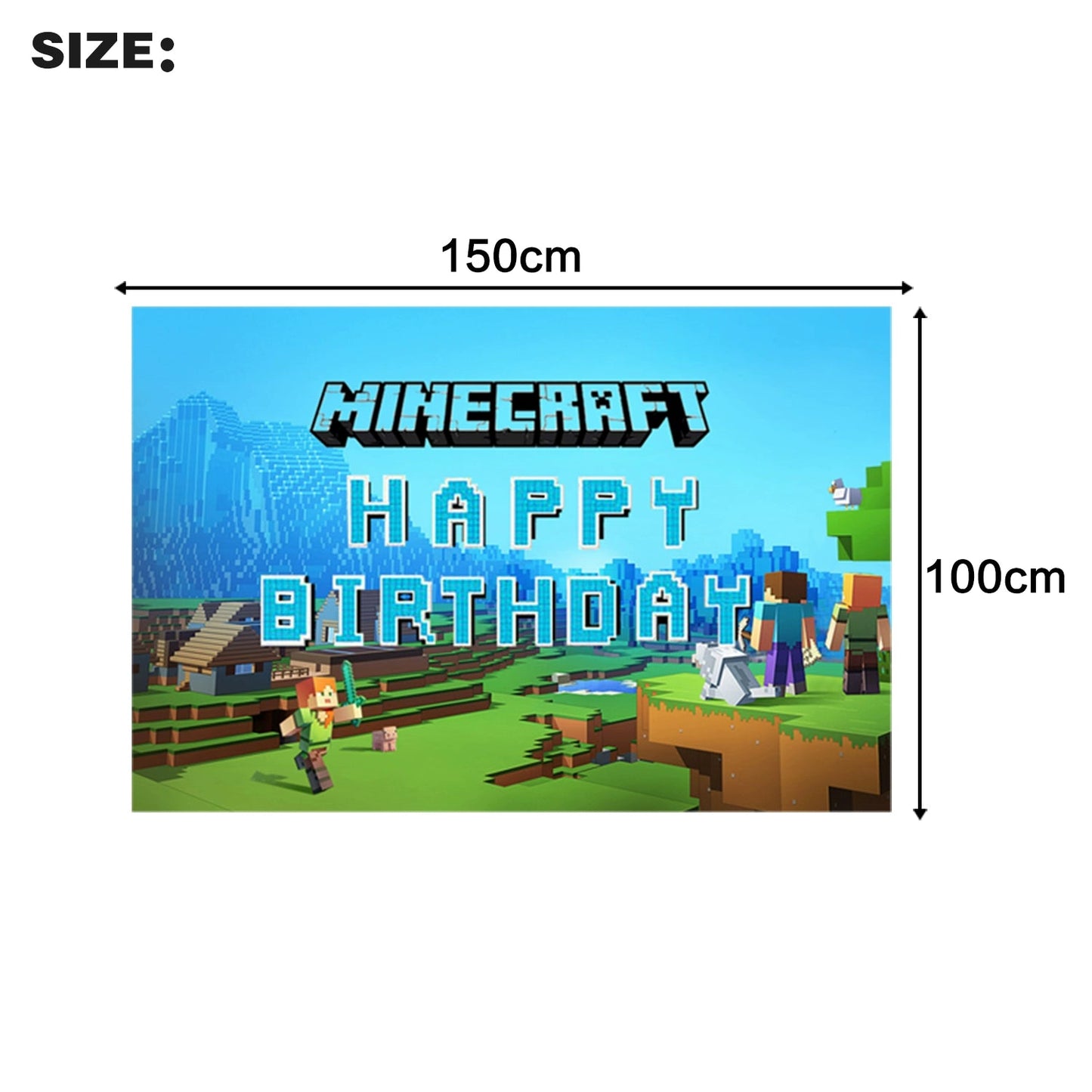 New Arrival My World Doll Building Blocks Theme Boy Birthday Scene Balloon Layout Party Cake Decoration Stickers Good Vibrations