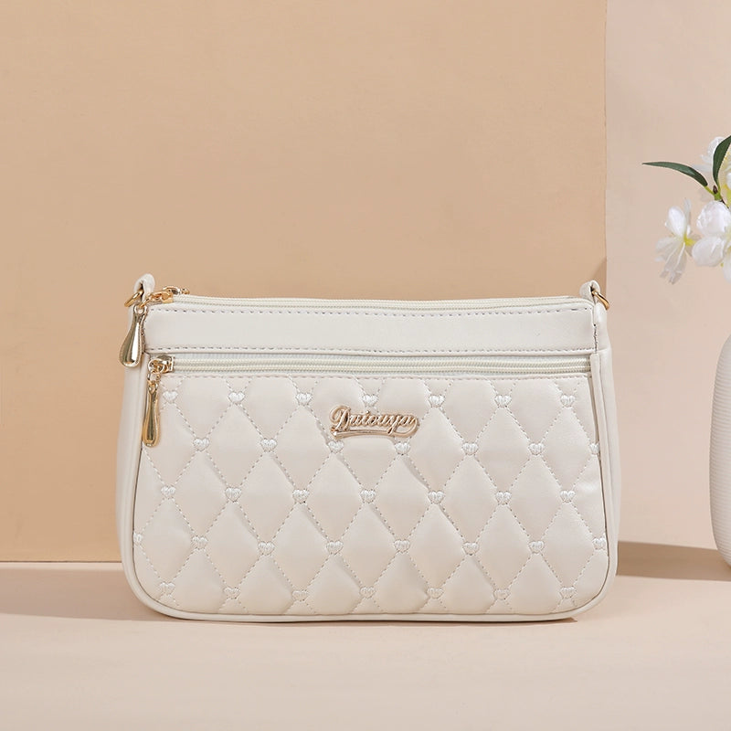 Bag Female Fashion Quilted Middle-Aged Multi Compartment Cross Body Bag Good Vibrations
