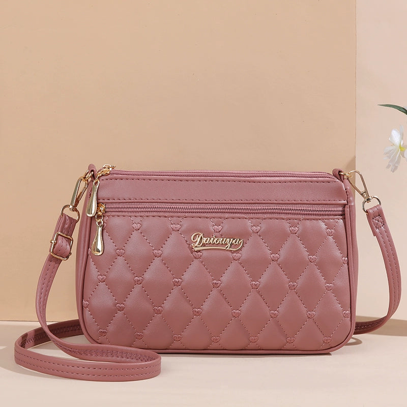 Bag Female Fashion Quilted Middle-Aged Multi Compartment Cross Body Bag Good Vibrations