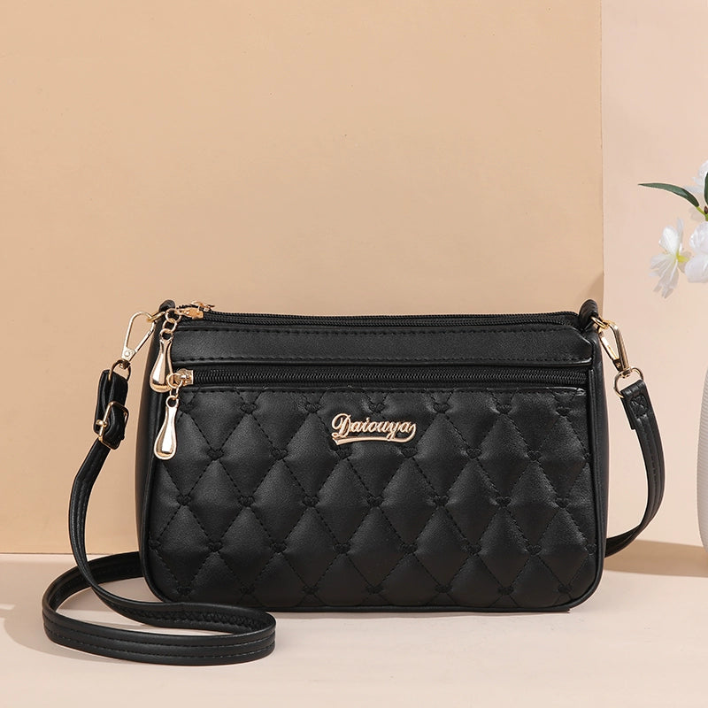 Bag Female Fashion Quilted Middle-Aged Multi Compartment Cross Body Bag Good Vibrations