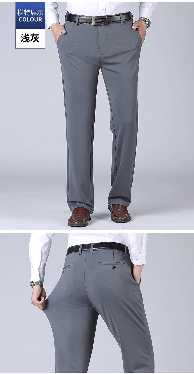 29-40 Summer Thin Casual Pants Business Men's Pants Middle-aged Dad Casual Pants Elastic Breathable Pants Good Vibrations