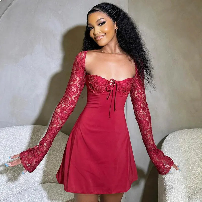 Shemoda Tether Sexy High Waist Long Sleeves Dress Good Vibrations Adult Super Store