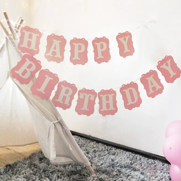 Kids Birthday Party Decoration Dovetail Birthday Pulling Banner Happy Birthday Letter Banner Fishtail Flag Good Vibrations