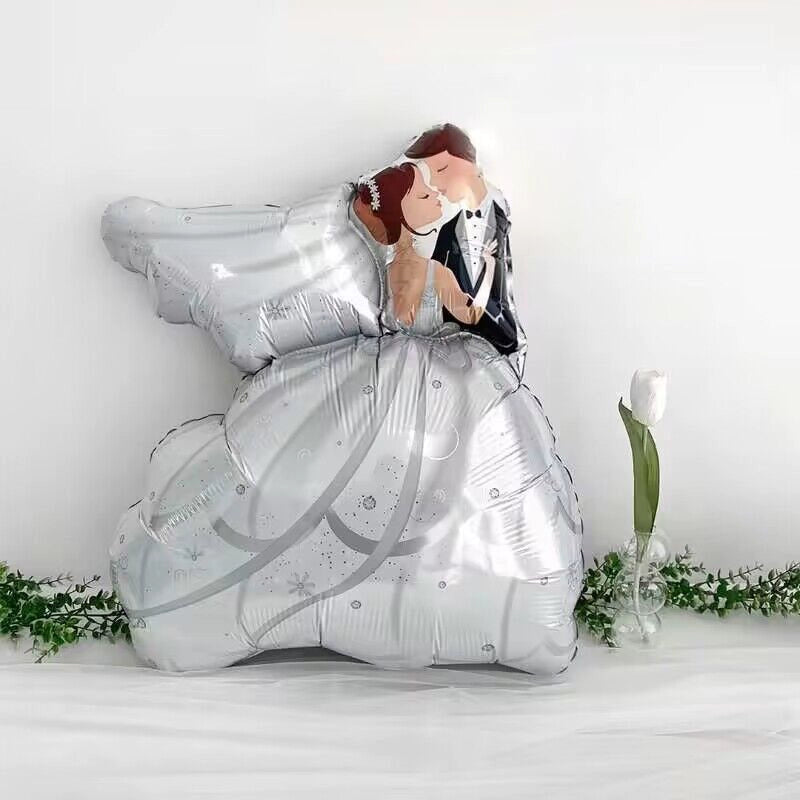 Wedding Decoration Cartoon Bridegroom Bride Aluminum Balloon Confession Confession Wedding Room Layout Valentine's Day Decoration Balloon Good Vibrations