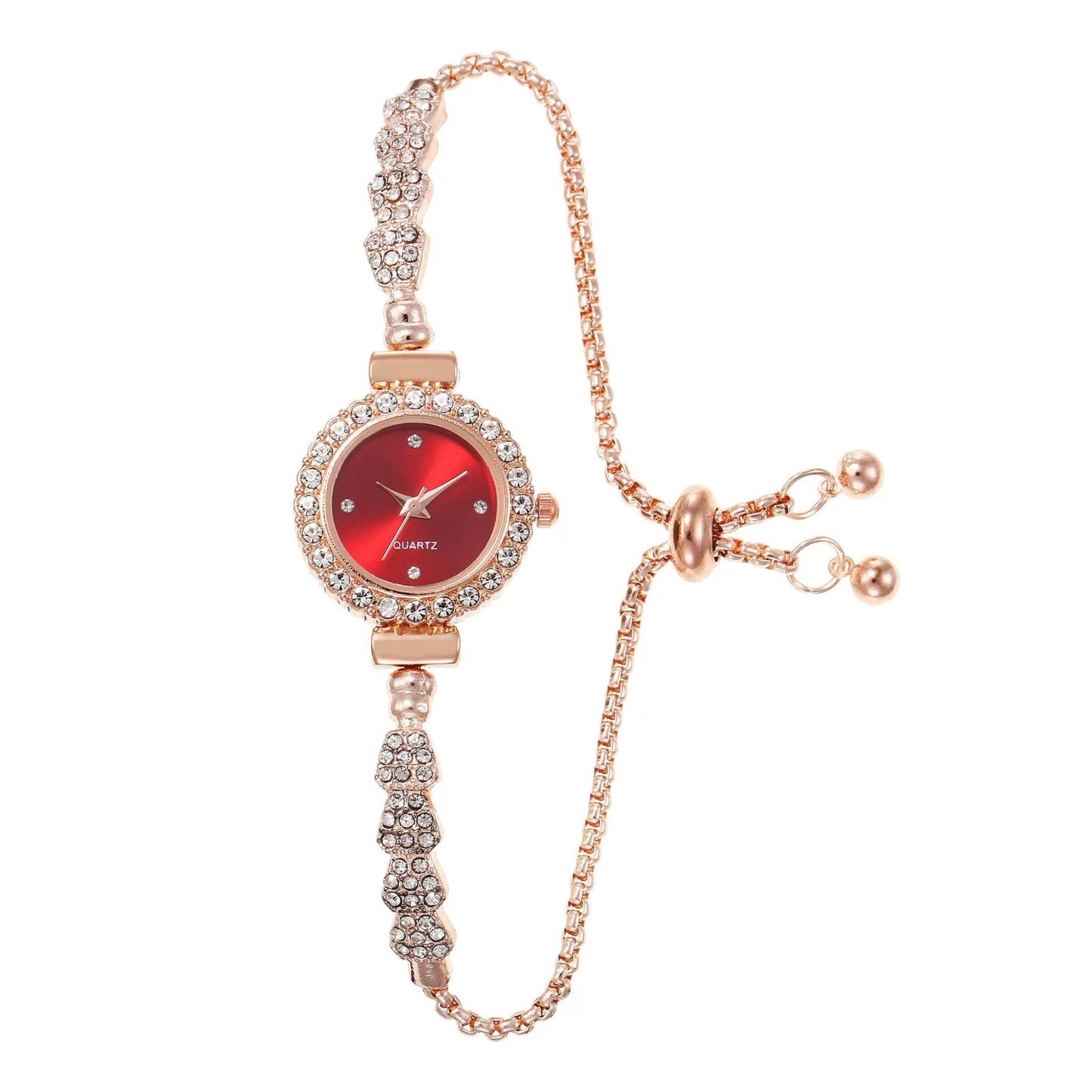 2024 New Arrival Fashion Diamond round Women's Watch Free Adjustment Bracelet Watch Women's Quartz Watch Good Vibrations