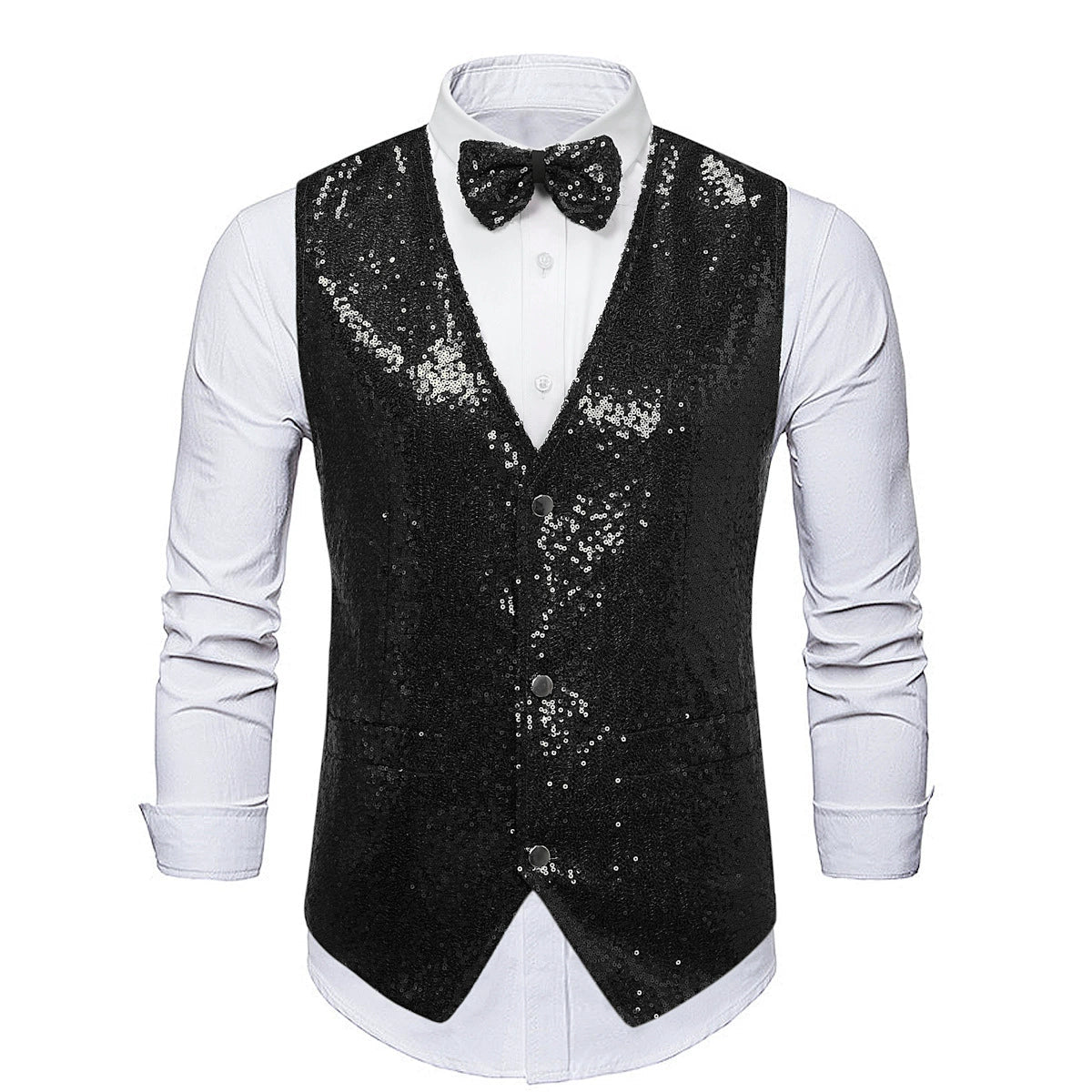 Bow Tie Sequined British Retro Vest Good Vibrations