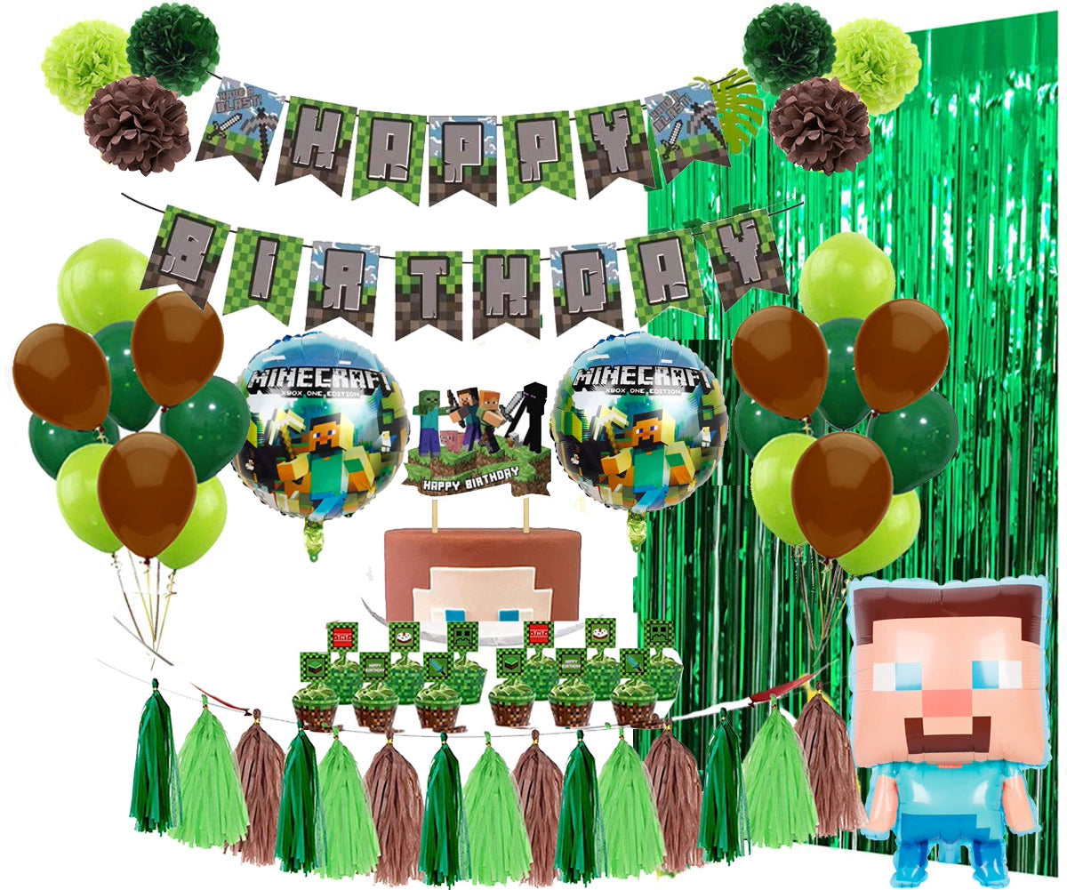 New Arrival My World Doll Building Blocks Theme Boy Birthday Scene Balloon Layout Party Cake Decoration Stickers Good Vibrations