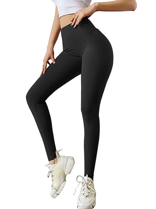 High Waistband Hip Lifting Yoga Pants High Waist Straps Hip Raise Slim Fit Yoga Pants Good Vibrations
