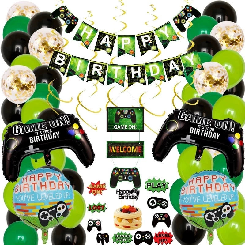 New Arrival My World Doll Building Blocks Theme Boy Birthday Scene Balloon Layout Party Cake Decoration Stickers Good Vibrations