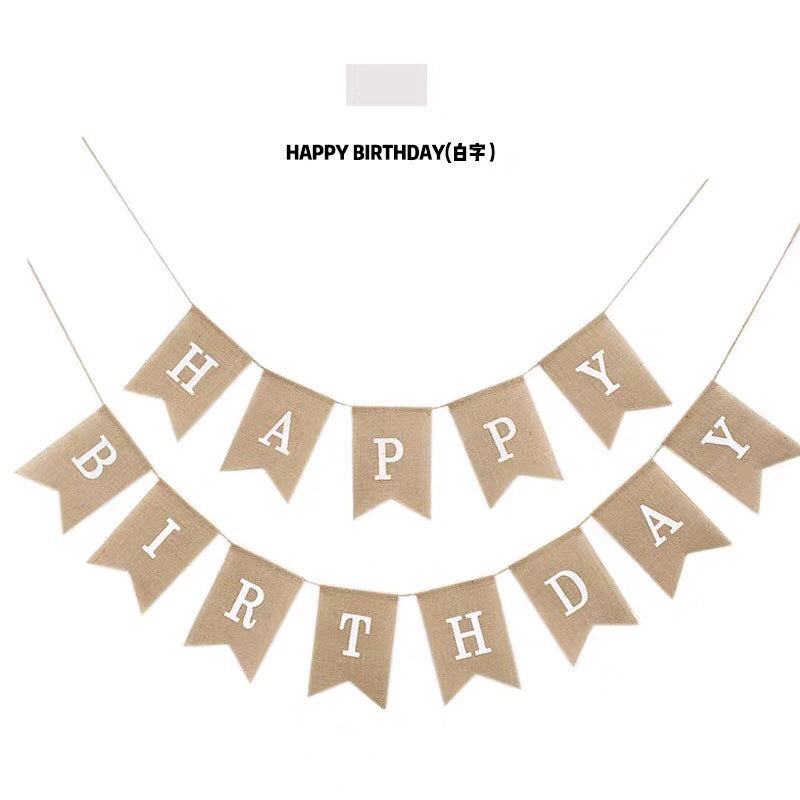 Kids Birthday Party Decoration Dovetail Birthday Pulling Banner Happy Birthday Letter Banner Fishtail Flag Good Vibrations