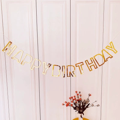 Kids Birthday Party Decoration Dovetail Birthday Pulling Banner Happy Birthday Letter Banner Fishtail Flag Good Vibrations