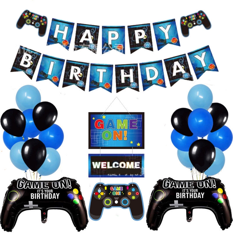 New Arrival My World Doll Building Blocks Theme Boy Birthday Scene Balloon Layout Party Cake Decoration Stickers Good Vibrations