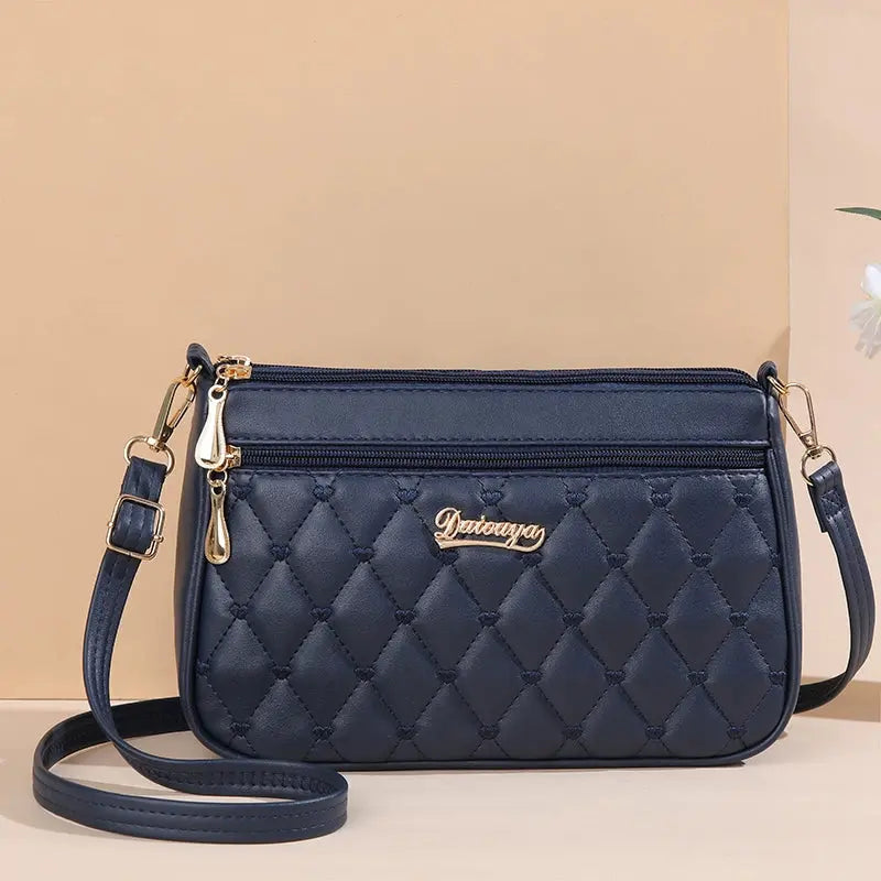 Bag Female Fashion Quilted Middle-Aged Multi Compartment Cross Body Bag Good Vibrations