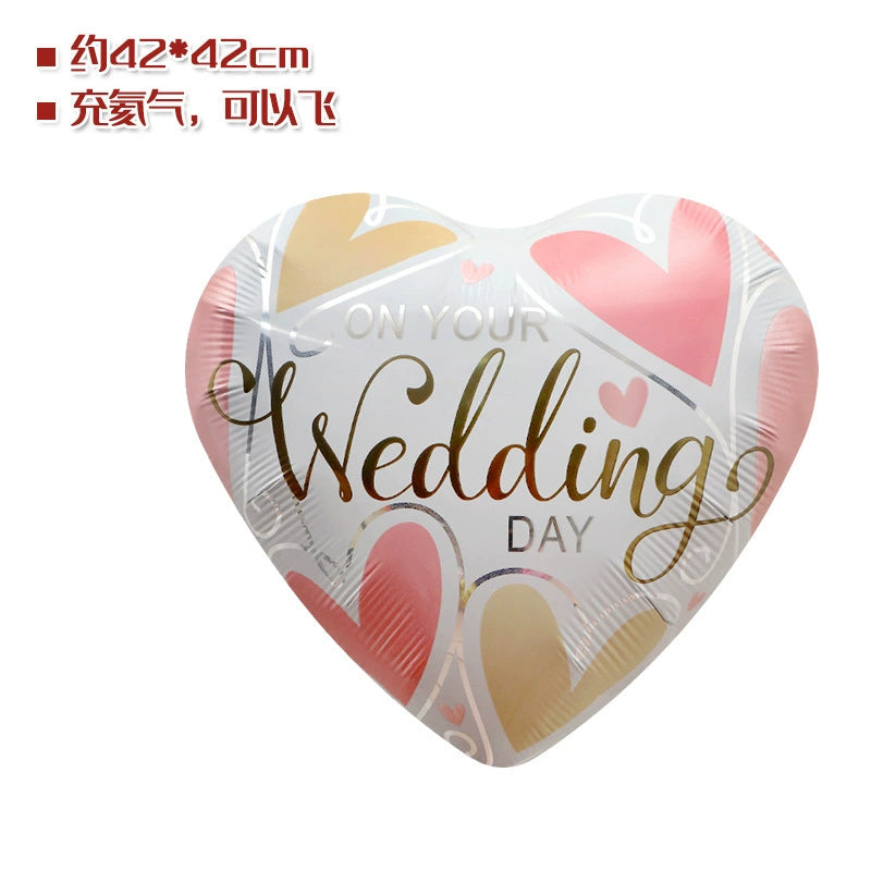 Wedding Decoration Cartoon Bridegroom Bride Aluminum Balloon Confession Confession Wedding Room Layout Valentine's Day Decoration Balloon Good Vibrations