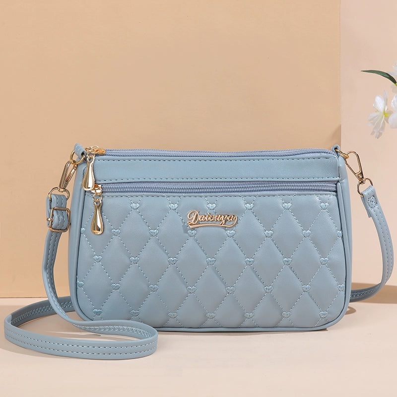 Bag Female Fashion Quilted Middle-Aged Multi Compartment Cross Body Bag Good Vibrations