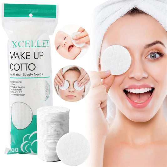 100Pcs/pack Facial Make Up Cosmetic Cotton Pads Round Soft Makeup Nail Polish Remover Cleansing Pads Daily Removal Tool DIY Good Vibrations