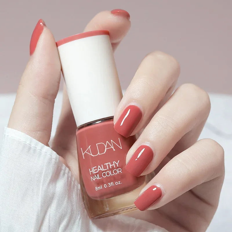 Nail Polish Without Baking Lamp White Fine Glitter Non-baking Non-peel Transparent Shiny Oil Base Coat Nude Nail Polish Good Vibrations
