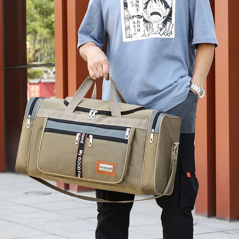 Travel Bag Large Capacity Handbag Portable Outdoor Carry Luggage Convenient Practical Male's Weekend Duffle Bags Good Vibrations