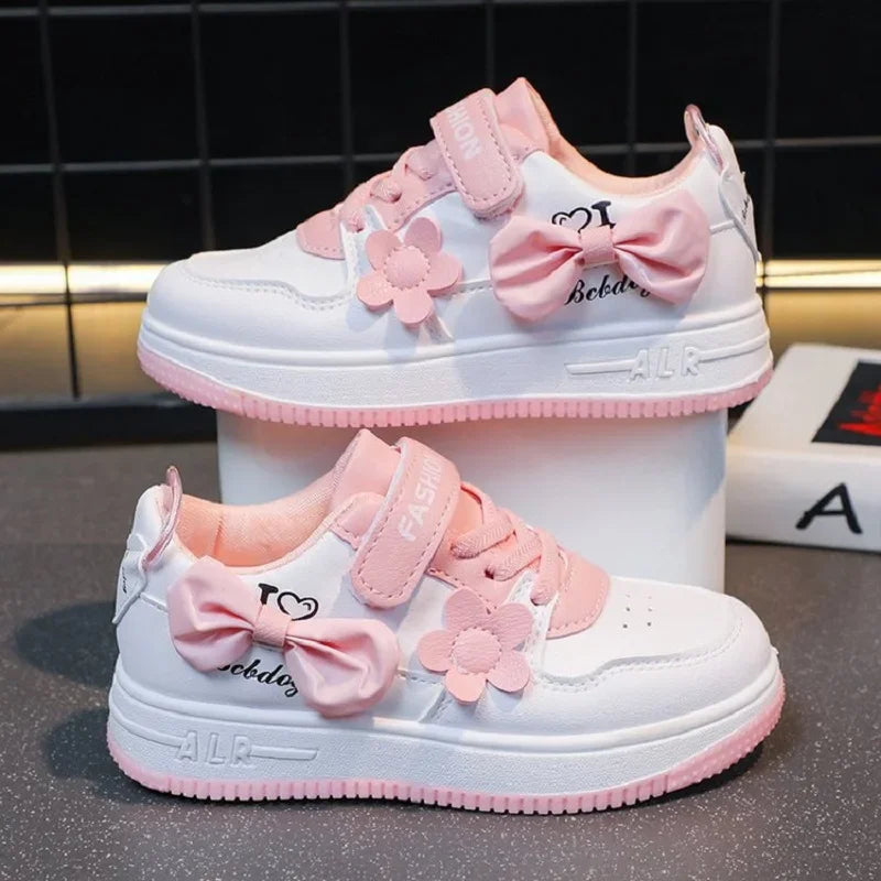 Teenagers outdoor sneakers Student girls' cute bow sports shoes Comfortable soft sole running shoes casual tennis shoes Good Vibrations