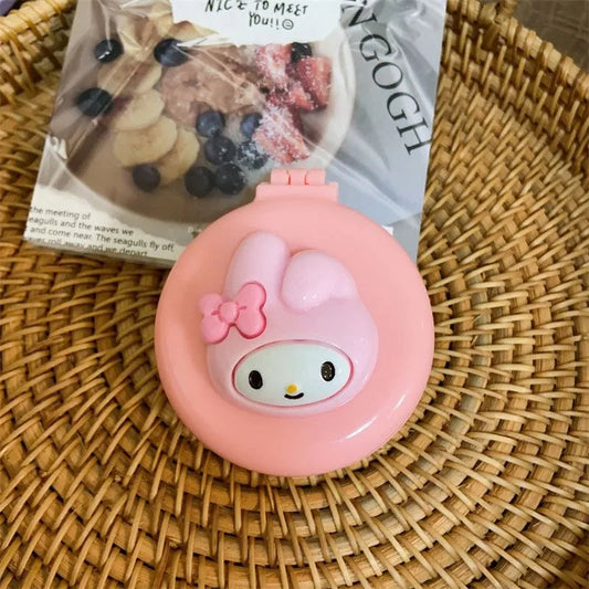 Hello kitty Kuromi My melody cute cartoon foldable comb mirror one-piece creative student portable dormitory make-up mirror Good Vibrations