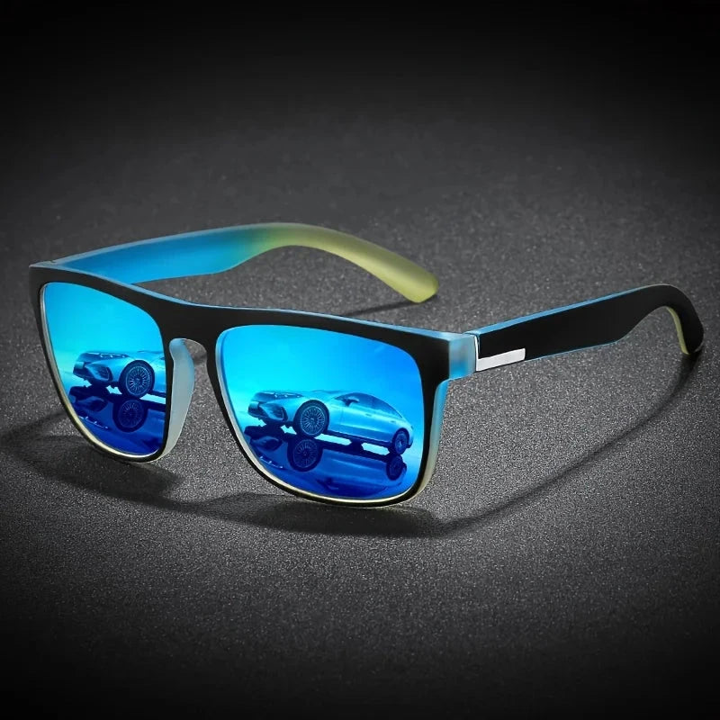 Sporty Square Fashion Glasses for Men and Women,Anti-Reflective PC LensesComposite Frame,Ideal for Cycling, Driving,Beach Travel Good Vibrations