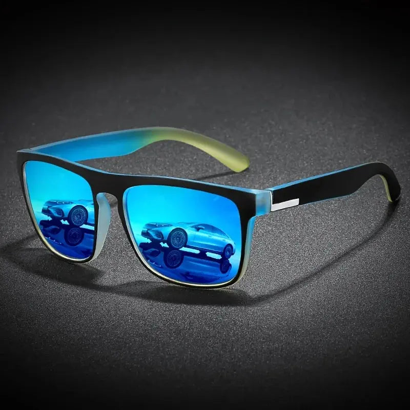 Sporty Square Fashion Glasses for Men and Women,Anti-Reflective PC LensesComposite Frame,Ideal for Cycling, Driving,Beach Travel Good Vibrations