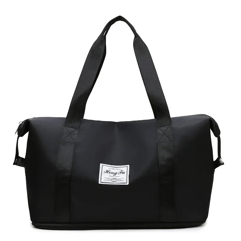 Carry On Travel Duffle Bag Waterproof Sports Gym Tote Bags for Women Large Capacity Storage Luggage Handbag Good Vibrations