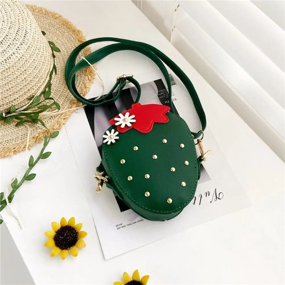 Mini Purse Cute Strawberry Purse Toddler Kids Wallet Shoulder Bag Crossbody Bags for Little Girls Good Vibrations